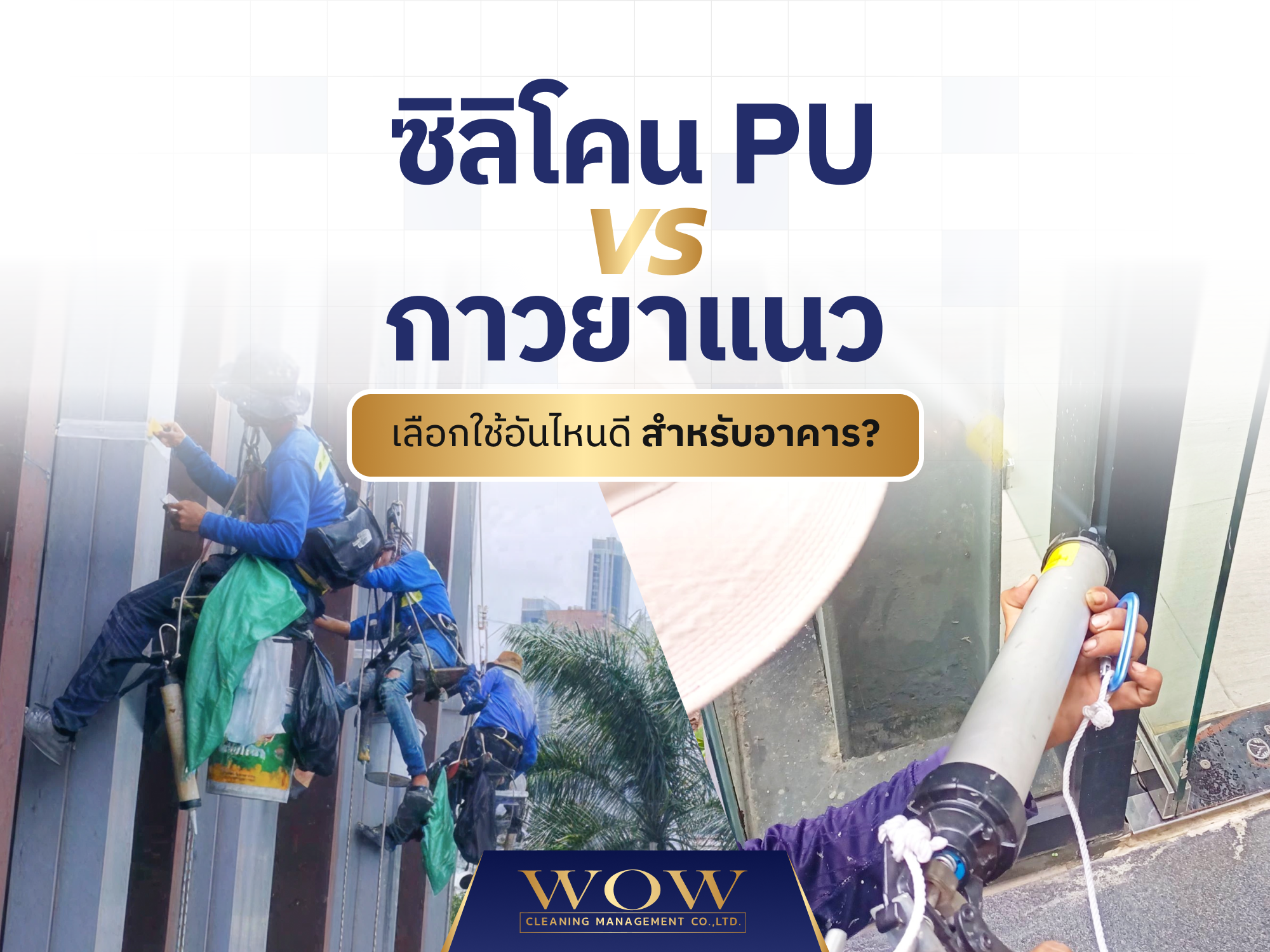 ซิลิโคน PU vs กาวยาแนว : เลือกใช้อันไหนดีสำหรับอาคาร?