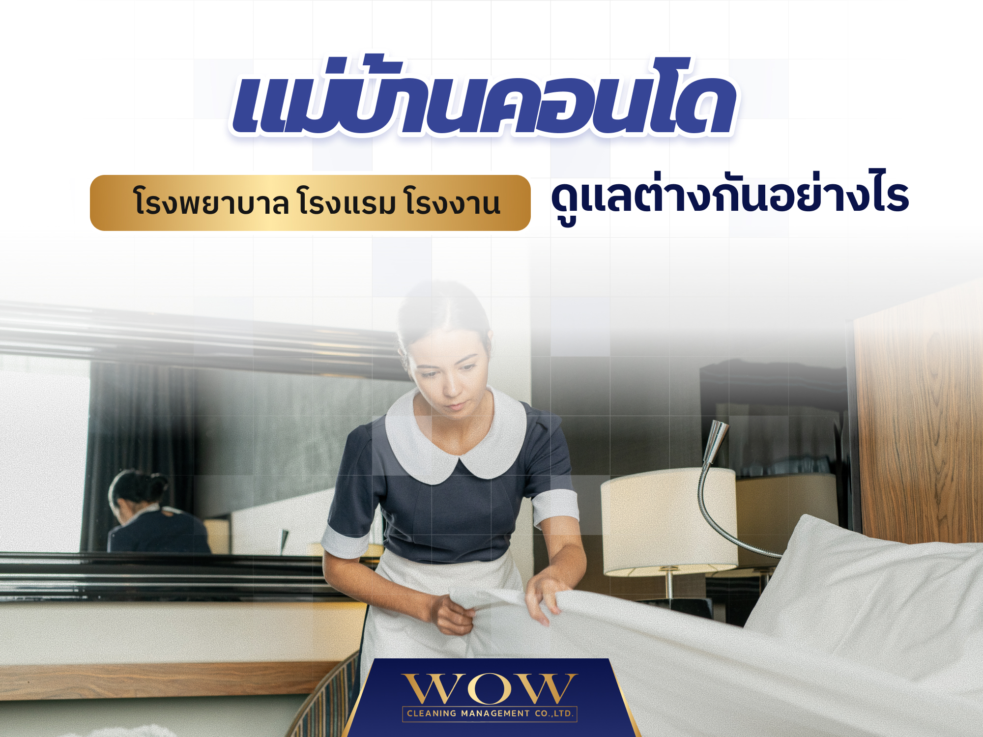 แม่บ้านคอนโด โรงพยาบาล โรงแรม โรงงาน ดูแลต่างกันอย่างไร